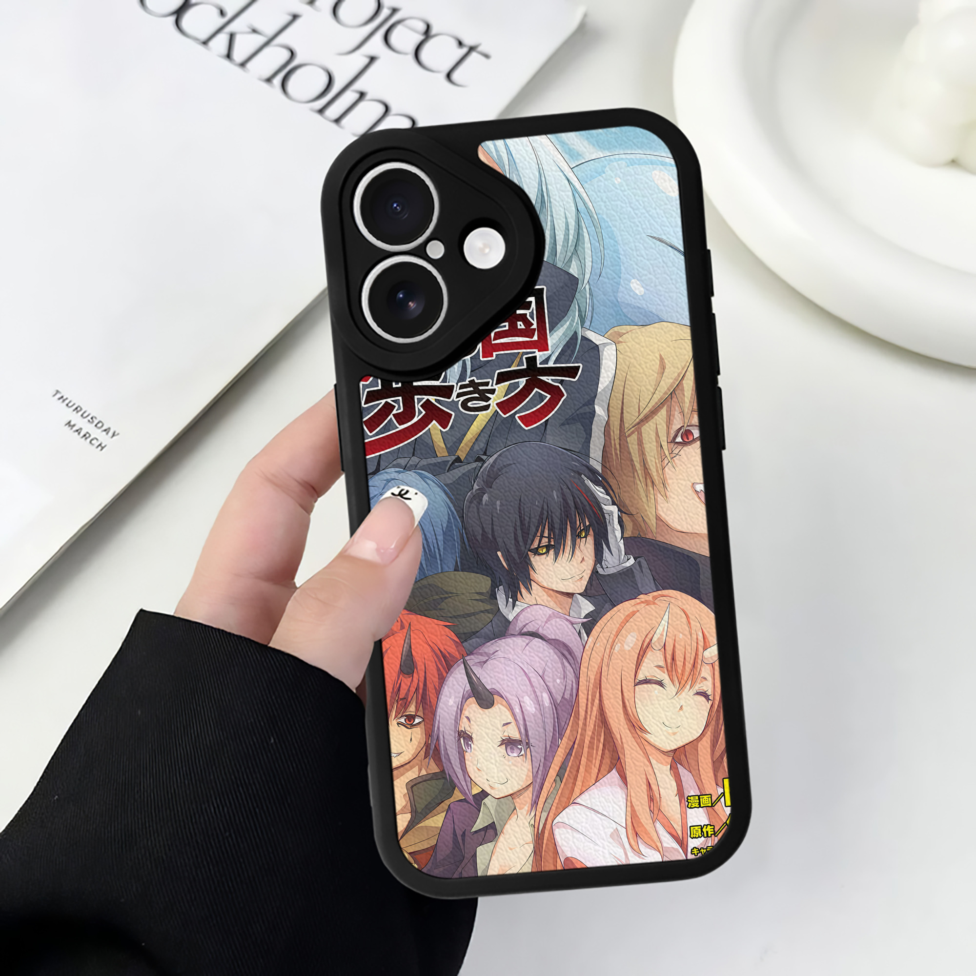 （画像用） 転スラ Regarding Reincarnated to Slime 【iPhone 16シリーズ対応】シリコンスマホケース（レザー調） 材質：シリコン